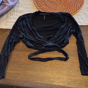 BCBGMaxAzria Black Wrap Crop Top